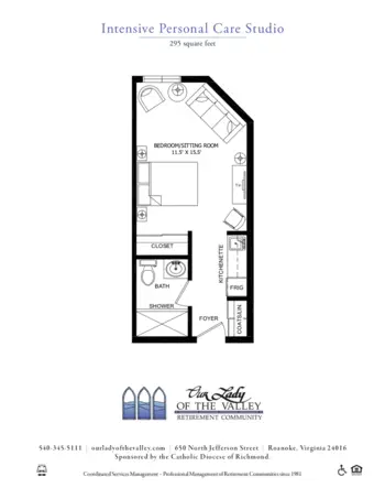 Floorplan of Our Lady of the Valley, Assisted Living, Roanoke, VA 3