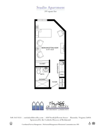 Floorplan of Our Lady of the Valley, Assisted Living, Roanoke, VA 5