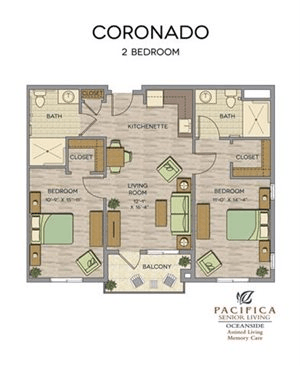 Floorplan of Pacifica Senior Living Oceanside, Assisted Living, Oceanside, CA 1