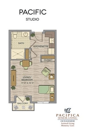 Floorplan of Pacifica Senior Living Oceanside, Assisted Living, Oceanside, CA 3