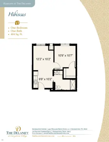 Floorplan of The Delaney at Georgetown Village, Assisted Living, Georgetown, TX 1
