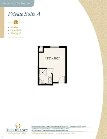 Floorplan of The Delaney at Georgetown Village, Assisted Living, Georgetown, TX 2