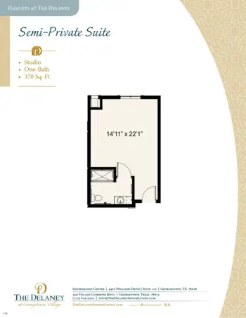 Floorplan of The Delaney at Georgetown Village, Assisted Living, Georgetown, TX 3