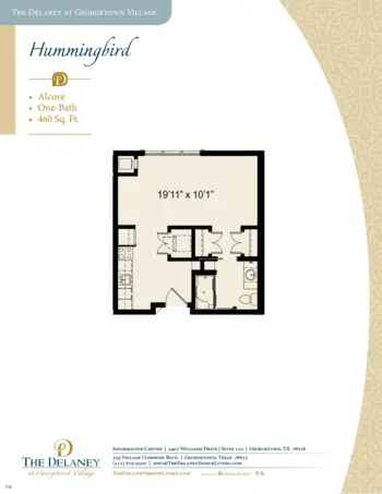 Floorplan of The Delaney at Georgetown Village, Assisted Living, Georgetown, TX 9