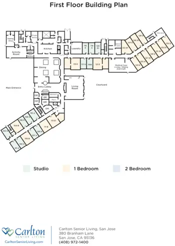Floorplan of Carlton Senior Living San Jose, Assisted Living, San Jose, CA 1