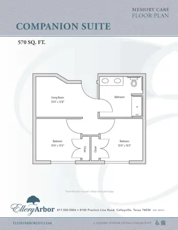 Floorplan of Ellery Arbor Memory Care, Assisted Living, Memory Care, Colleyville, TX 1