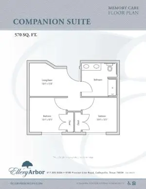 Floorplan of Ellery Arbor Memory Care, Assisted Living, Memory Care, Colleyville, TX 2