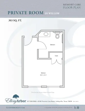 Floorplan of Ellery Arbor Memory Care, Assisted Living, Memory Care, Colleyville, TX 3