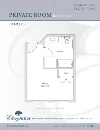 Floorplan of Ellery Arbor Memory Care, Assisted Living, Memory Care, Colleyville, TX 5