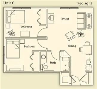 Floorplan of Meadowlark Pointe, Assisted Living, Memory Care, Cozad, NE 2