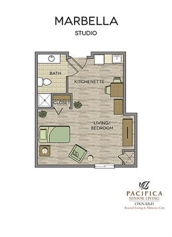 Floorplan of Pacifica Senior Living Oxnard, Assisted Living, Oxnard, CA 1
