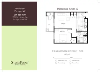 Floorplan of StoryPoint Portage, Assisted Living, Portage, MI 1