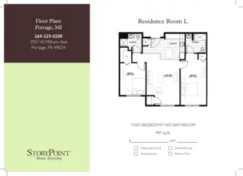 Floorplan of StoryPoint Portage, Assisted Living, Portage, MI 9