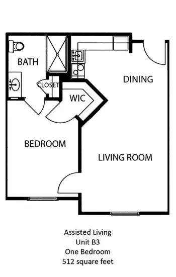 Floorplan of The Waterford at Mansfield, Assisted Living, Mansfield, OH 1