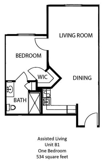 Floorplan of The Waterford at Mansfield, Assisted Living, Mansfield, OH 2