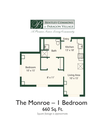 Floorplan of Bentley Commons at Paragon Village, Assisted Living, Hackettstown, NJ 1