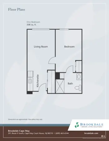 Floorplan of Brookdale Cape May, Assisted Living, Cape May Court House, NJ 2