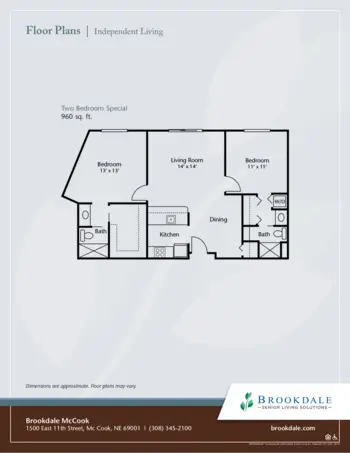 Floorplan of Brookdale McCook, Assisted Living, McCook, NE 4