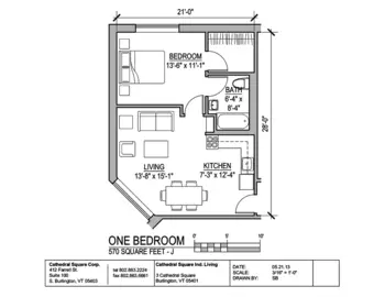 Floorplan of Cathedral Square Senior Living, Assisted Living, Burlington, VT 2