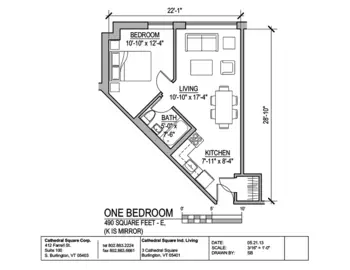 Floorplan of Cathedral Square Senior Living, Assisted Living, Burlington, VT 5