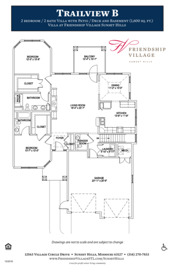 Floorplan of Friendship Village Saint Louis, Assisted Living, Memory Care, Saint Louis, MO 1