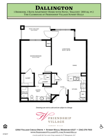 Floorplan of Friendship Village Saint Louis, Assisted Living, Memory Care, Saint Louis, MO 6