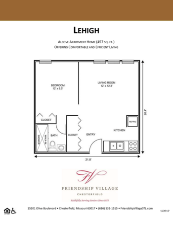 Floorplan of Friendship Village Saint Louis, Assisted Living, Memory Care, Saint Louis, MO 19