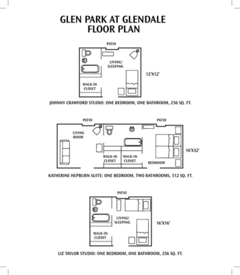 Floorplan of Glen Park at Glendale - Boynton St, Assisted Living, Glendale, CA 1