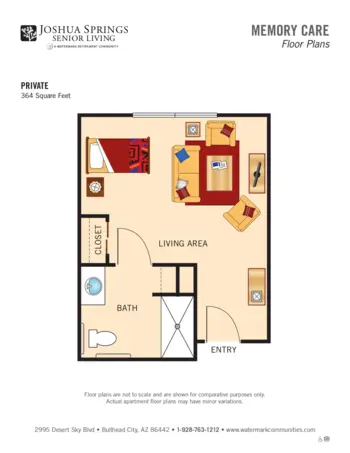 Floorplan of Joshua Springs Senior Living, Assisted Living, Bullhead City, AZ 5