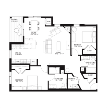Floorplan of Rivervillage North, Assisted Living, Minneapolis, MN 2
