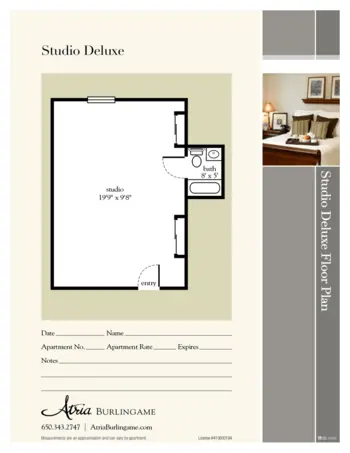 Floorplan of Atria Burlingame, Assisted Living, Burlingame, CA 2
