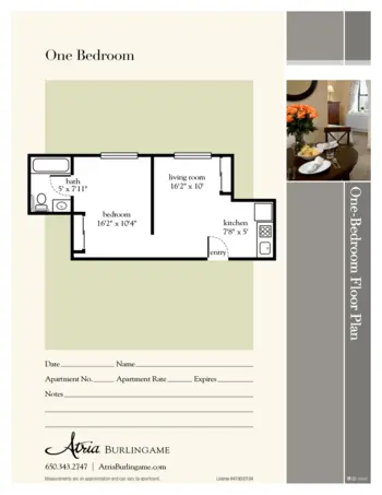 Floorplan of Atria Burlingame, Assisted Living, Burlingame, CA 3