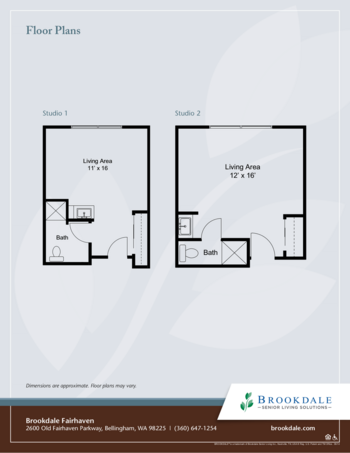 Floorplan of Brookdale Fairhaven, Assisted Living, Bellingham, WA 1