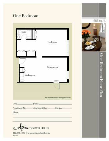 Floorplan of Atria South Hills, Assisted Living, Pittsburgh, PA 3