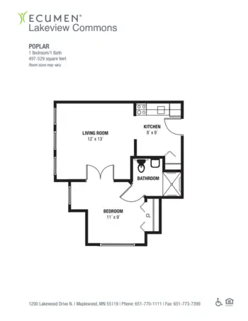 Floorplan of Ecumen Lakeview Commons, Assisted Living, Memory Care, Maplewood, MN 6