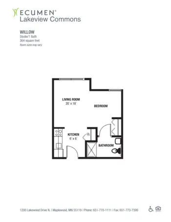 Floorplan of Ecumen Lakeview Commons, Assisted Living, Memory Care, Maplewood, MN 8
