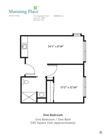 Floorplan of Manning Place, Assisted Living, Greer, SC 2