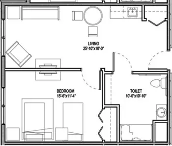 Floorplan of Teal Lake Senior Living Community, Assisted Living, Negaunee, MI 1