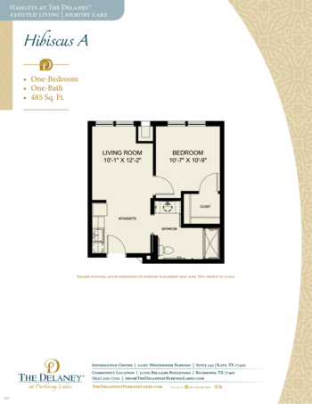 Floorplan of The Delaney at Parkway Lakes, Assisted Living, Richmond, TX 1