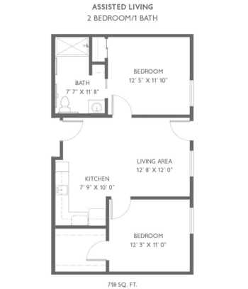 Floorplan of Traditions at North Willow, Assisted Living, Indianapolis, IN 2