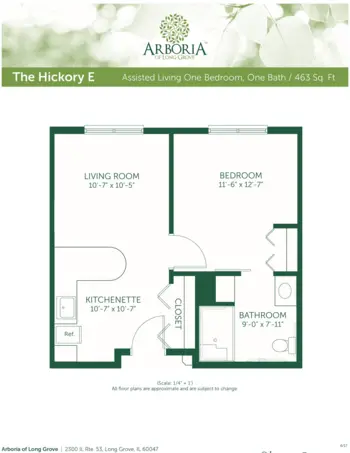 Floorplan of Arboria of Long Grove, Assisted Living, Long Grove, IL 1