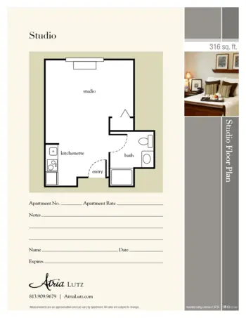 Floorplan of Atria Lutz, Assisted Living, Lutz, FL 2