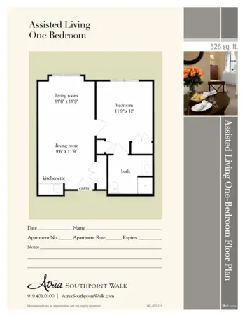 Floorplan of Atria Southpoint Walk, Assisted Living, Durham, NC 6