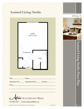 Floorplan of Atria Southpoint Walk, Assisted Living, Durham, NC 7