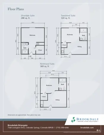 Floorplan of Brookdale Briargate, Assisted Living, Colorado Springs, CO 1