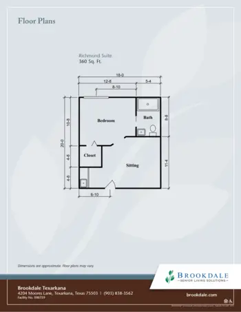 Floorplan of Brookdale Texarkana, Assisted Living, Texarkana, TX 2