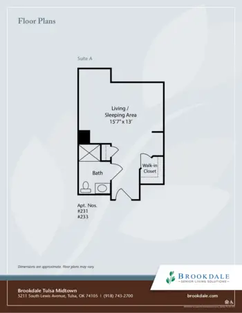Floorplan of Brookdale Tulsa Midtown, Assisted Living, Memory Care, Tulsa, OK 10
