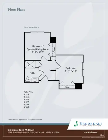 Floorplan of Brookdale Tulsa Midtown, Assisted Living, Memory Care, Tulsa, OK 18