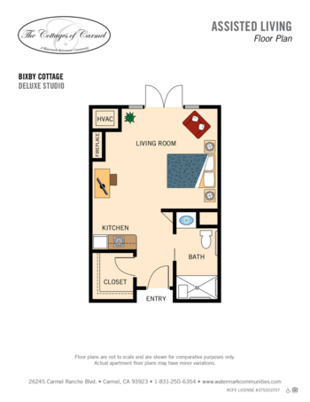 Floorplan of Cottages of Carmel, Assisted Living, Carmel, CA 2
