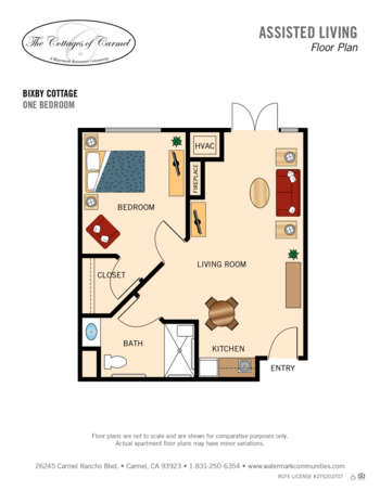 Floorplan of Cottages of Carmel, Assisted Living, Carmel, CA 3